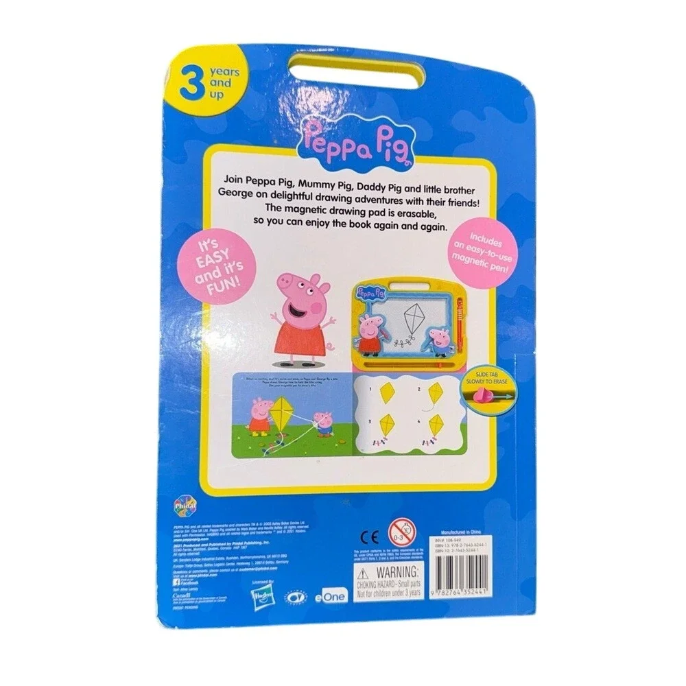 Peppa Pig Yellow Blue‎ Magnetic Drawing Board Erasable Doodle Pad with Pen Toy